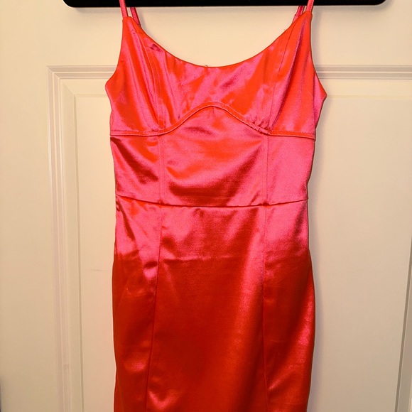 Tiger Mist Hot Pink Satin Dani Dress - Picture 4 of 5